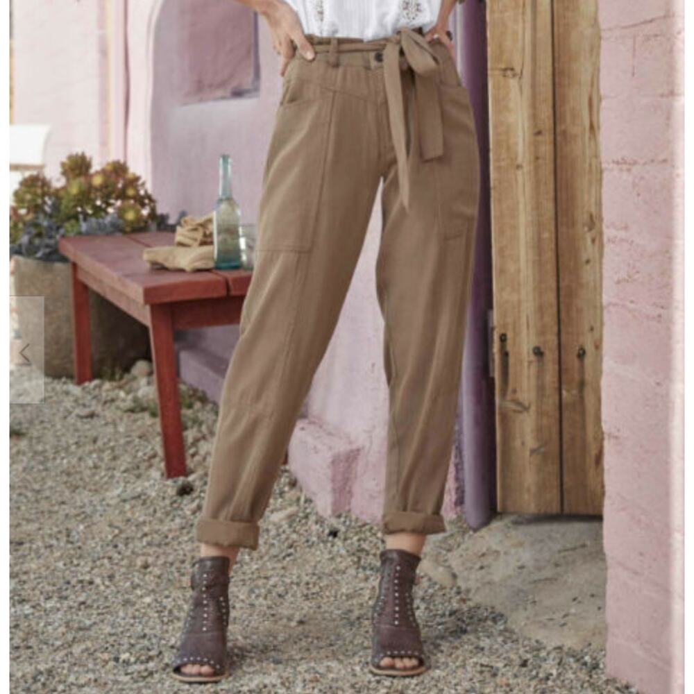 Sundance Tan Paperbag Waist Utility Pants